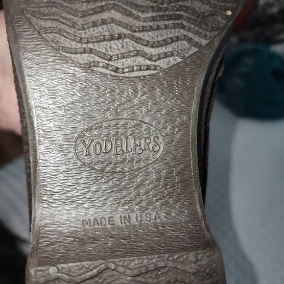 YODELERS VINTAGE EUC WOMENS SZ 7 BROWN SUEDE LEATHER BOOTIES BOOTS SHOES - Picture 5 of 7